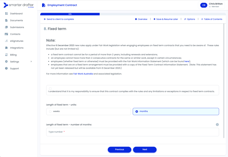 Fixed Fee Screen - Boarder